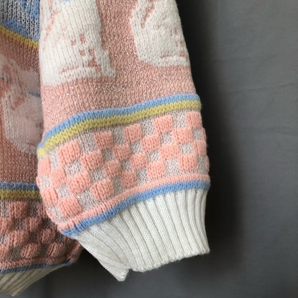 Vintage Cats Pastel Sweater Fairy Kei Sweater S/M - Picture 5 of 8